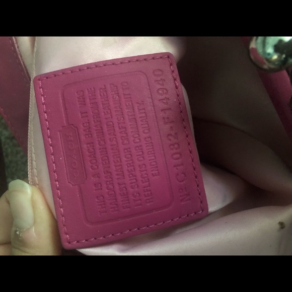 Fuchsia Coach Logo Handbag - Picture 5 of 5
